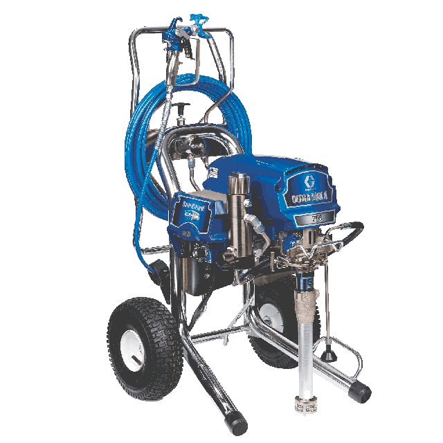 Airless paint sprayer on wheels